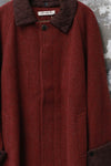 AVIVA JIFEI XUE 25 Autumn/Winter A-line Contrast Color Mac Jacket AJX-FW25-ALCMC-MRBWH-Madder Red